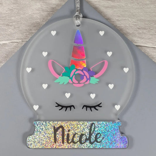 Unicorn Snow Globe Decoration | Unicorn Bauble