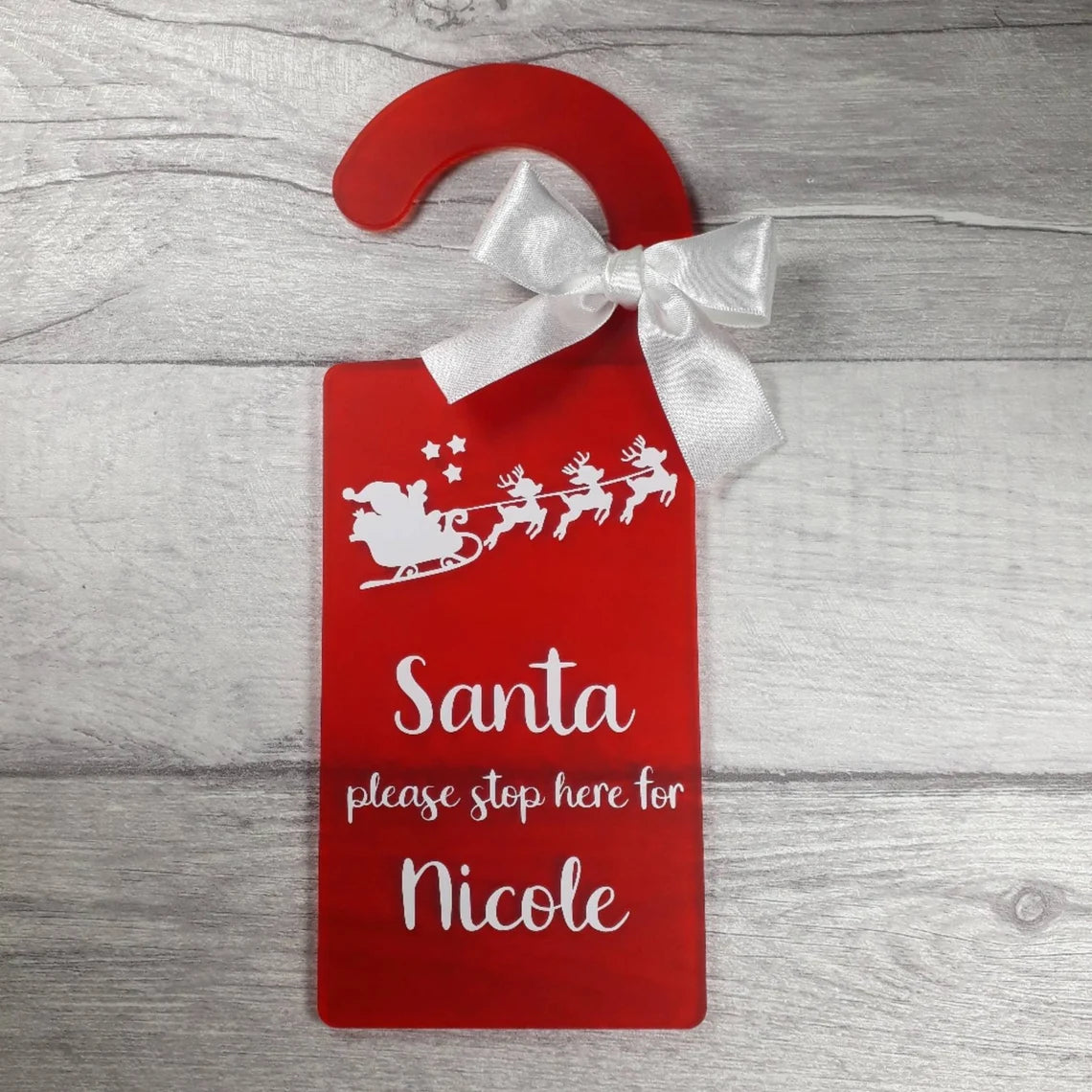 Santa Stop Here Door Sign | Christmas Eve Door Hanger