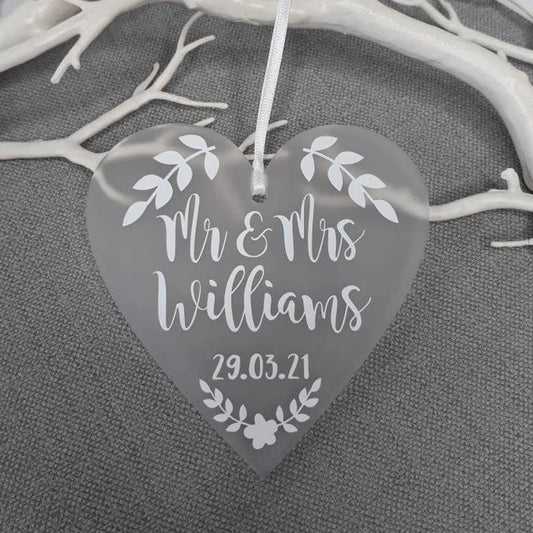 Wedding Day Horseshoe Alternative | Wedding Keepsake Heart Gift 